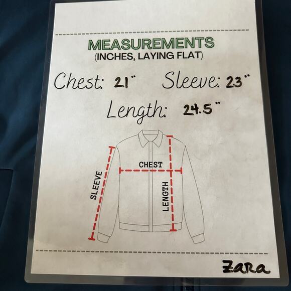 ZARA | Women's Full Zip Retro Jacket NEW Size Medium Blue Petrol Varsity Track - Picture 10 of 14